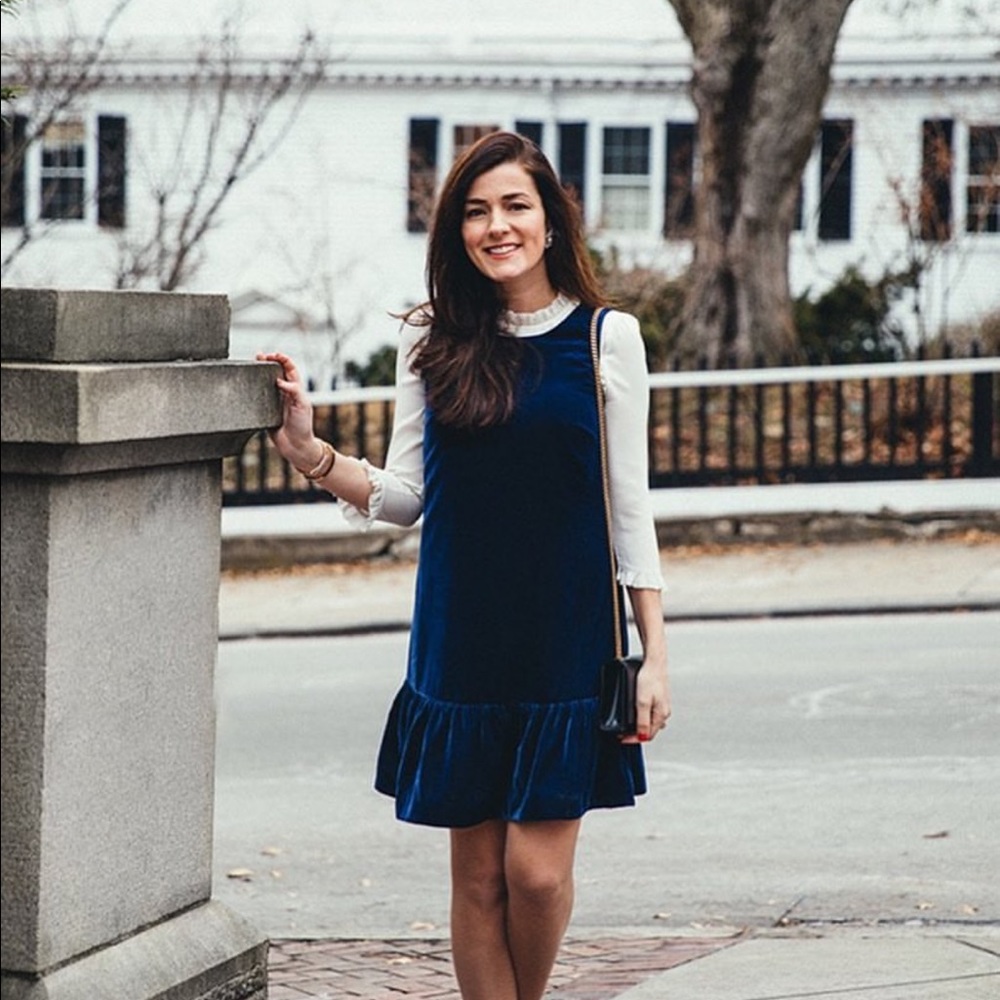 J.Crew Velvet Ruffle-Hem Dress NWT!!